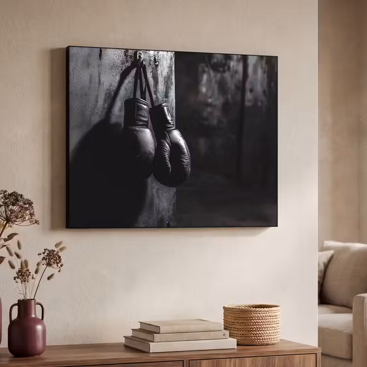 Bokshandschoenen - Muur - Duister - Zwart Textielframe - compleet frame klein -sfeer3