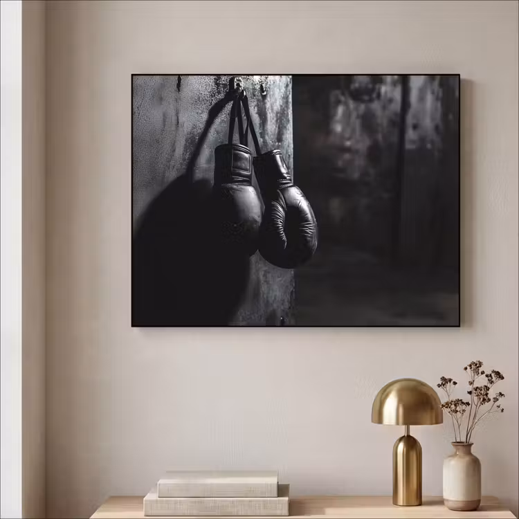 Bokshandschoenen - Muur - Duister - Zwart Textielframe - compleet frame klein -sfeer2