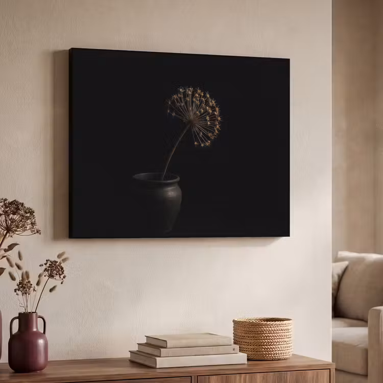 Bol - Gedroogd - Vaas - Zwart Textielframe zwart klein -sfeer3