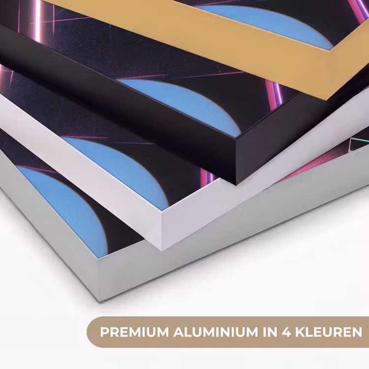 Bollen - Neon - Lijnen - Roze Textielframe zwart klein -USP_kleurenNL