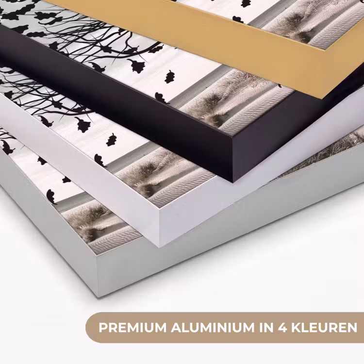Bomen - Gezicht - Bladeren - Moderne kunst Textielframe zwart klein -USP_kleurenNL