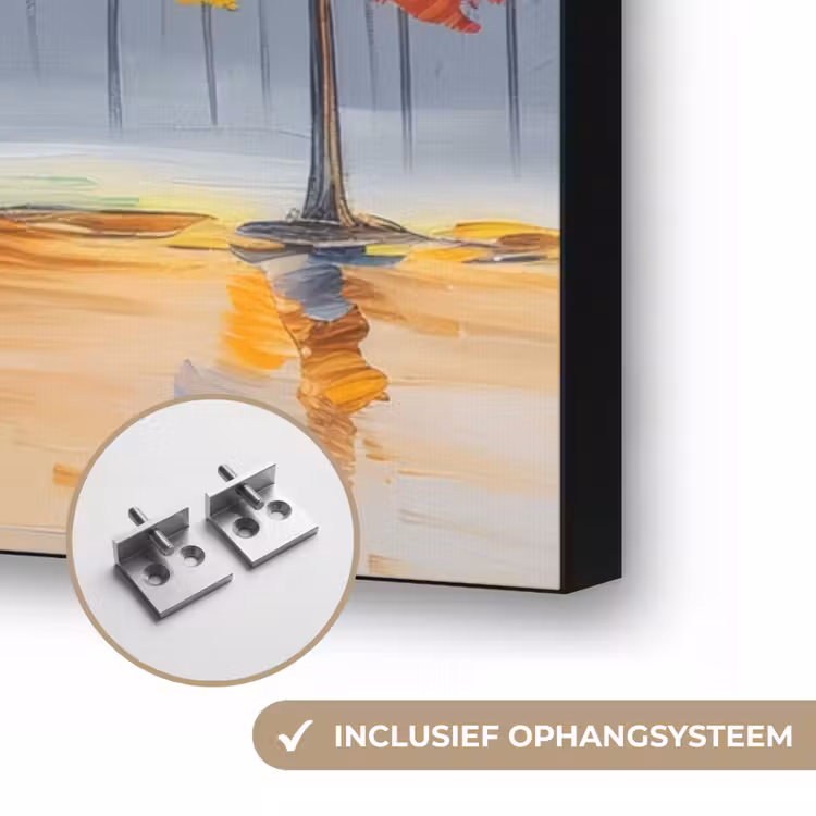 Bomen - Kleurrijk - Natuur - Abstract Textielframe zwart klein -USP_ophangsysteemNL