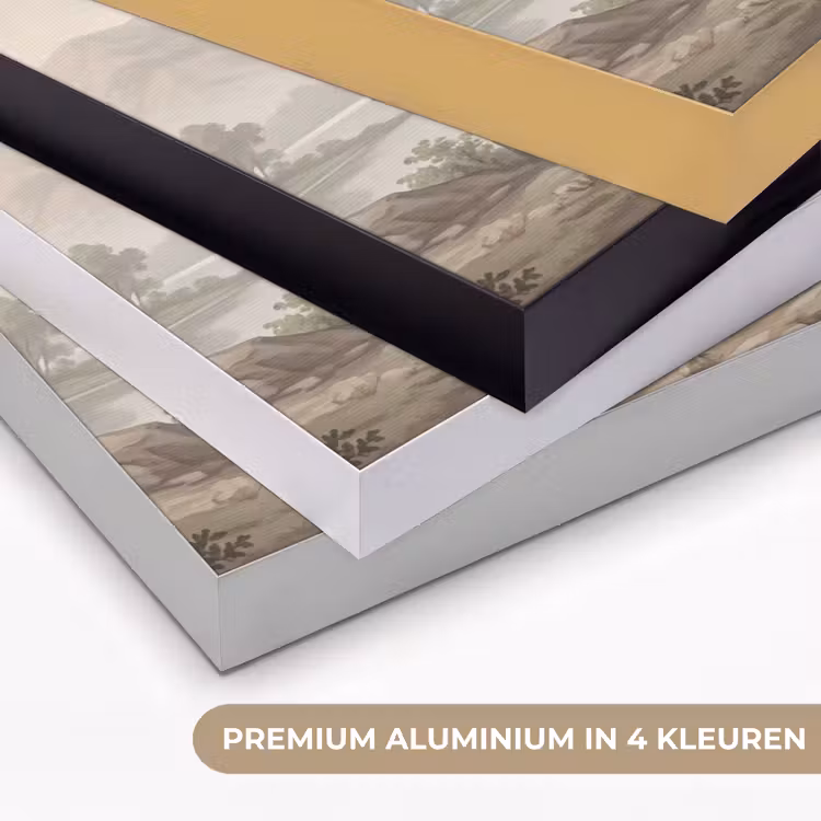 Bomen - Meer - Bergen - Illustratie Textielframe zwart klein -USP_kleurenNL