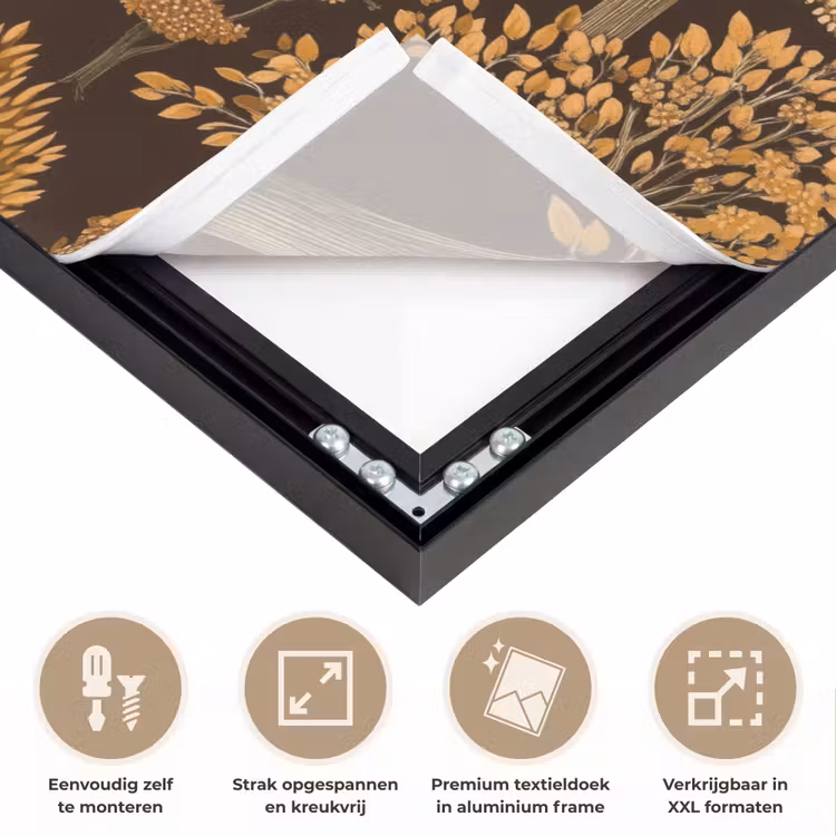Bomen - Patroon - Bruin Textielframe zwart klein 947 -USP_feed_closeupNL