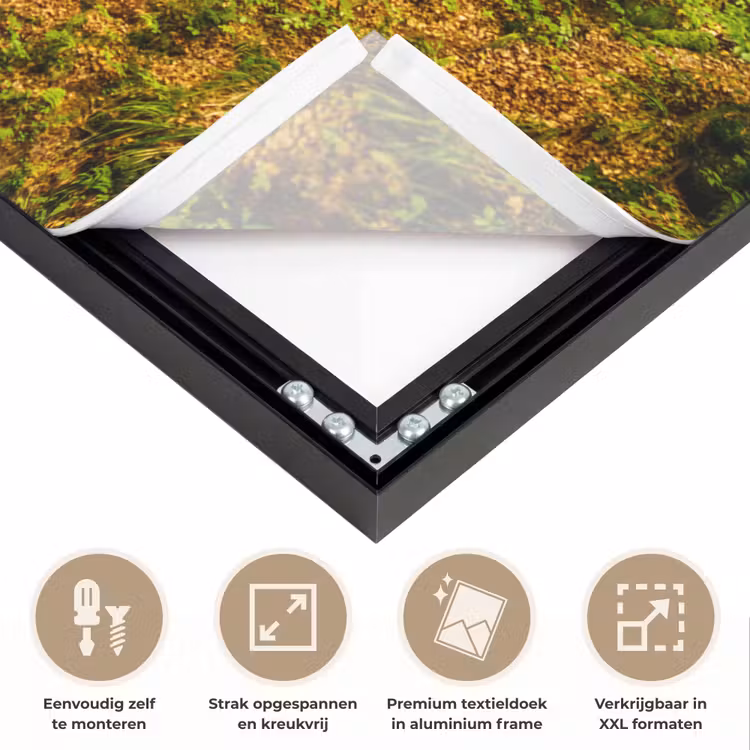 Bomen - Steen - Bos - Natuur - Planten Textielframe zwart klein -USP_feed_closeupNL