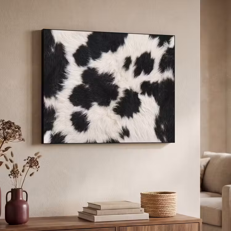 Bont - Textuur - Zwart - Wit Textielframe zwart klein -sfeer3