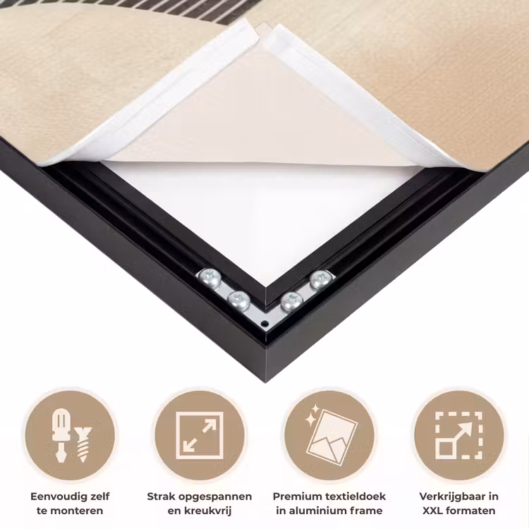 Boog -  Strepen - Minimalistisch - Zwart Textielframe zwart klein -USP_feed_closeupNL
