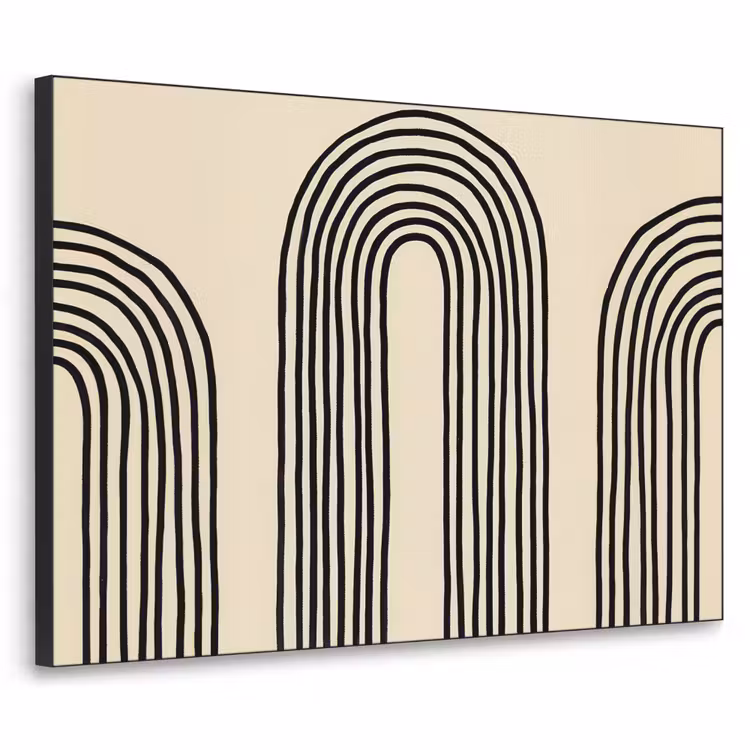 Boogvormen - Zwart - Strak Textielframe zwart klein -3d