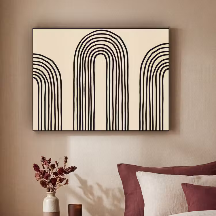 Boogvormen - Zwart - Strak Textielframe zwart klein -sfeer1