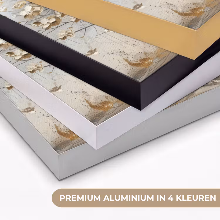 Boom - Beige - Goud - Verflook - Grijs Textielframe zwart klein -USP_kleurenNL