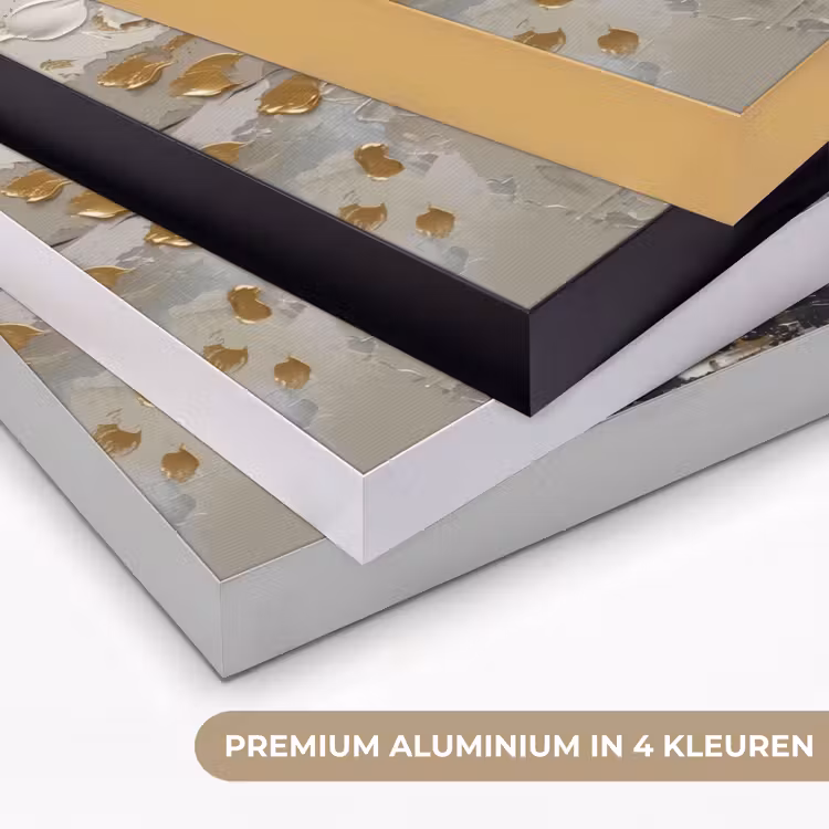 Boom - Beige - Grijs - Goud - Abstract Textielframe zwart klein -USP_kleurenNL