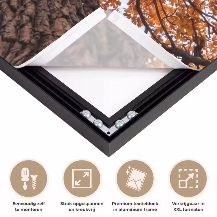 Boom - Bladerdak - Herfst - Oranje - Sfeervol Textielframe zwart klein -USP_feed_closeupNL
