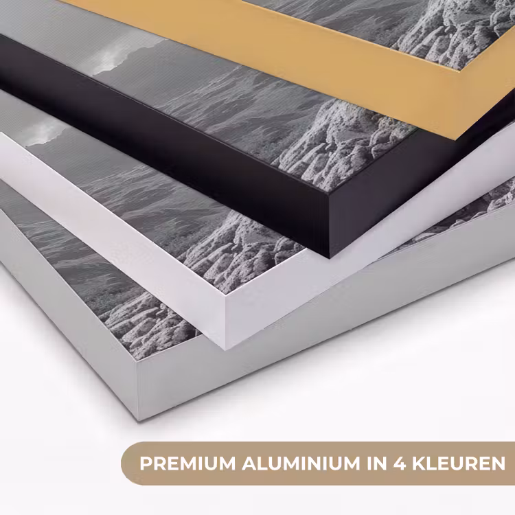 Boom - Geel - Natuur - Zwart wit Textielframe zwart klein -USP_kleurenNL