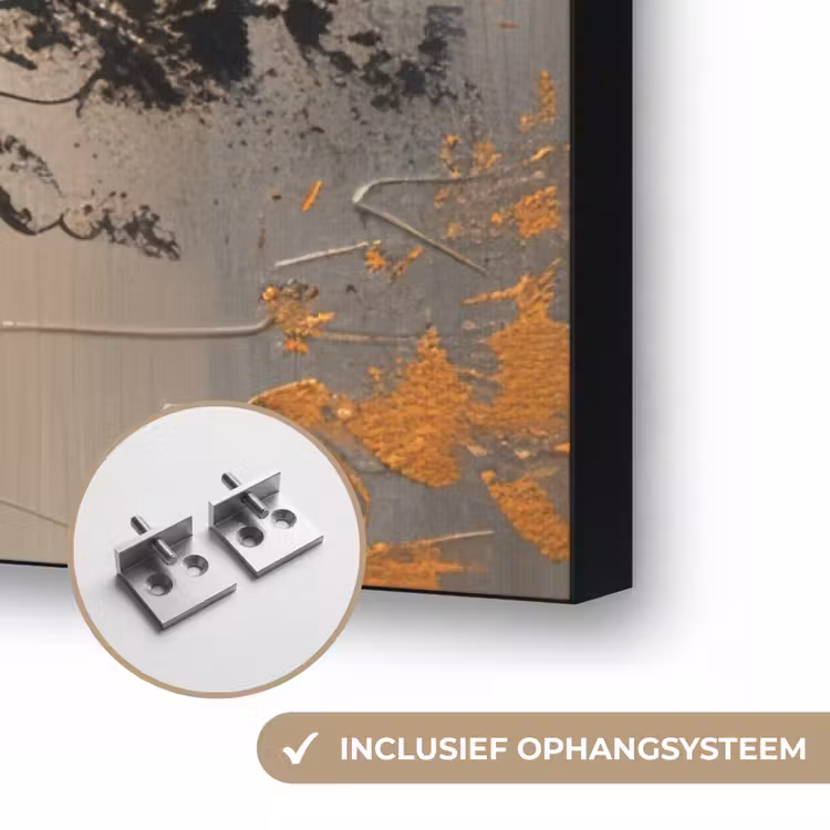 Boom - Goud - Landschap - Verf Textielframe zwart klein -USP_ophangsysteemNL