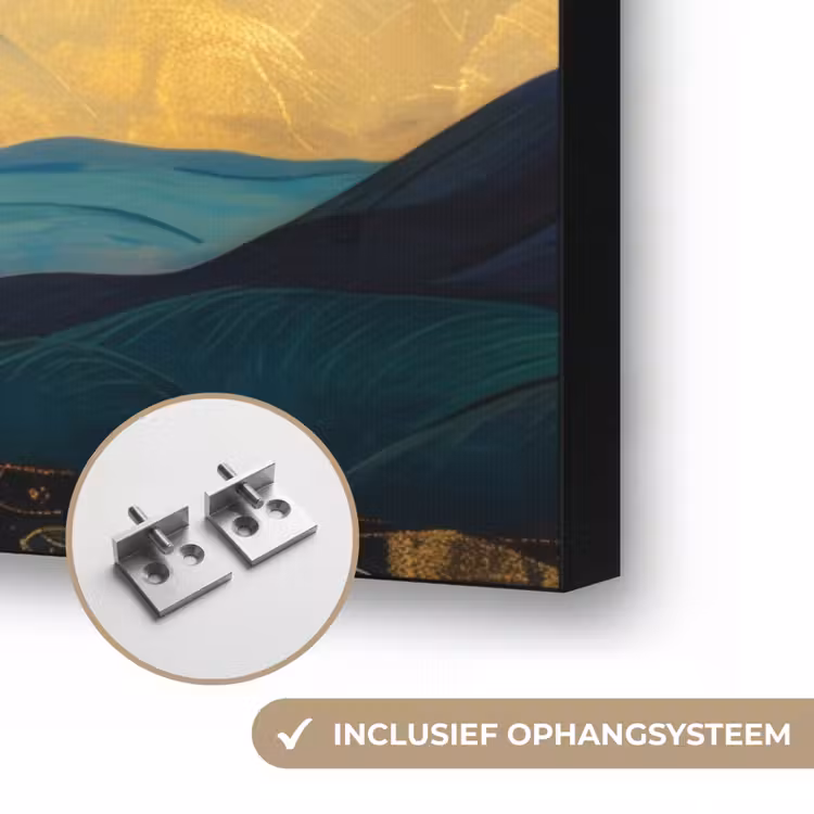 Boom - Industrieel - Abstract - Geel Textielframe zwart klein -USP_ophangsysteemNL