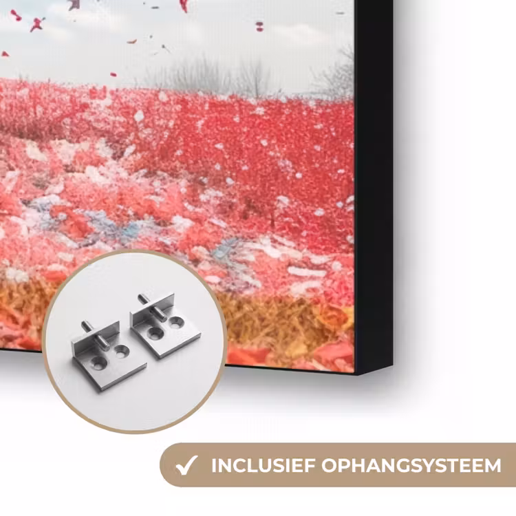 Boom - Kleurrijk - Natuur - Levensboom Textielframe zwart klein -USP_ophangsysteemNL