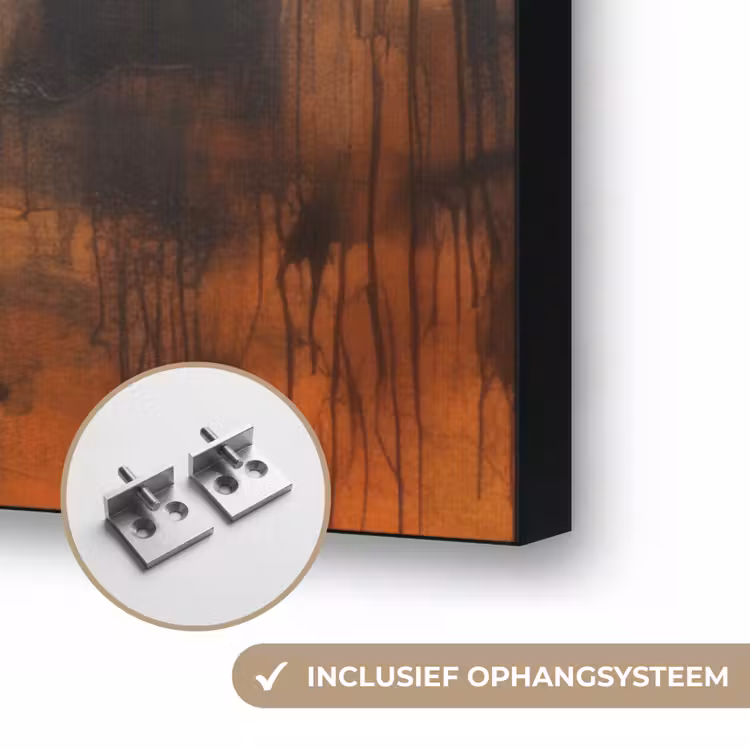 Boom - Landschap - Oranje Textielframe zwart klein -USP_ophangsysteemNL