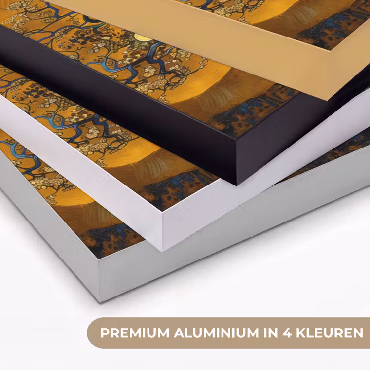 Boom - Levensboom - Abstract - Goud Textielframe zwart klein -USP_kleurenNL