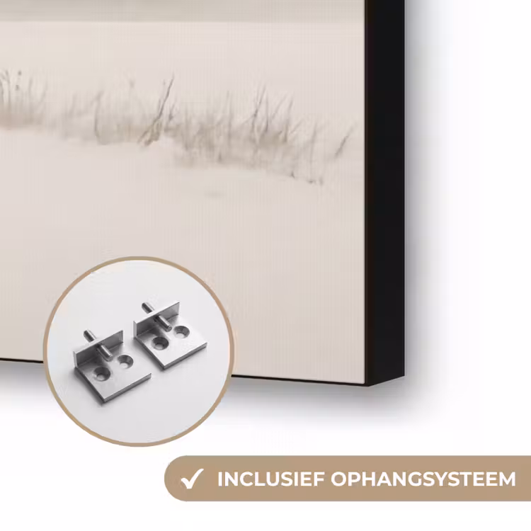 Boom - Mist - Sneeuw - Winter - Minimalistisch Textielframe zwart klein -USP_ophangsysteemNL