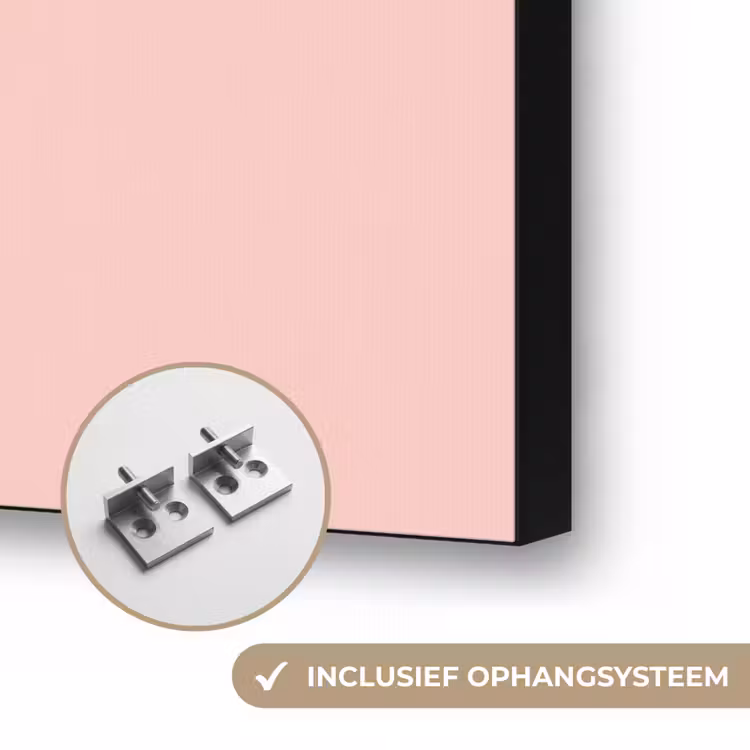 Boom - Palm - Natuur - Illustratie - Roze Textielframe zwart klein -USP_ophangsysteemNL