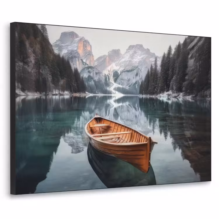 Boot - Bergen - Natuur - Water Textielframe - compleet frame klein -3d