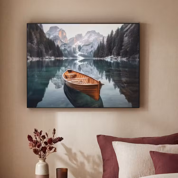 Boot - Bergen - Natuur - Water Textielframe - compleet frame klein -sfeer1