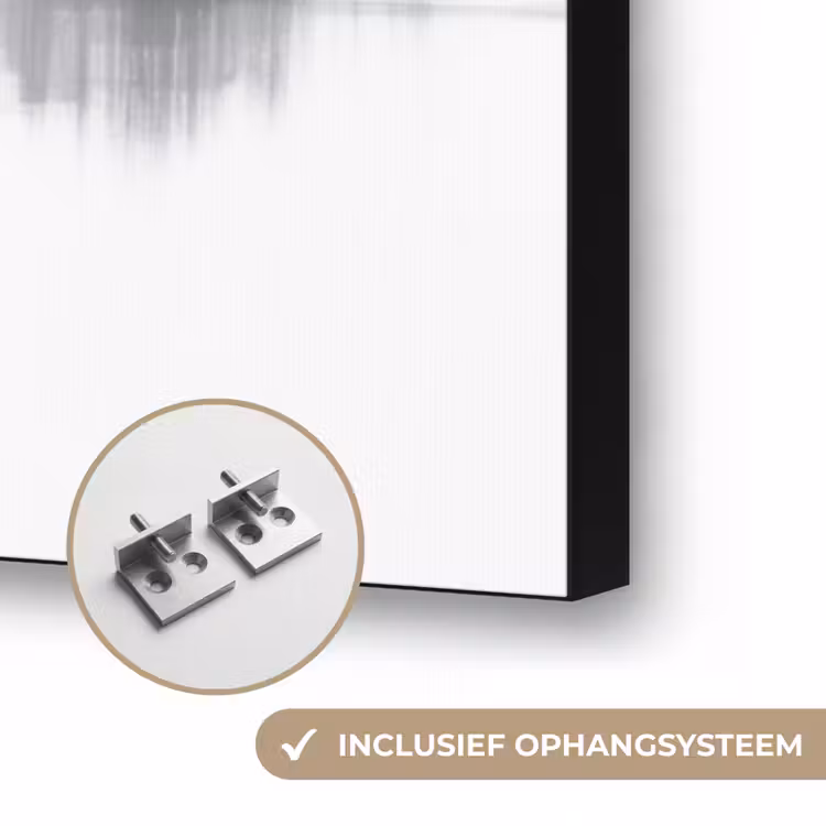 Boot - Rivier - Bamboe - Wit Textielframe zwart klein -USP_ophangsysteemNL