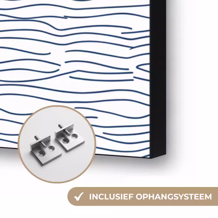 Boot - Water - Rood - Illustratie - Minimalistisch Textielframe zwart klein -USP_ophangsysteemNL