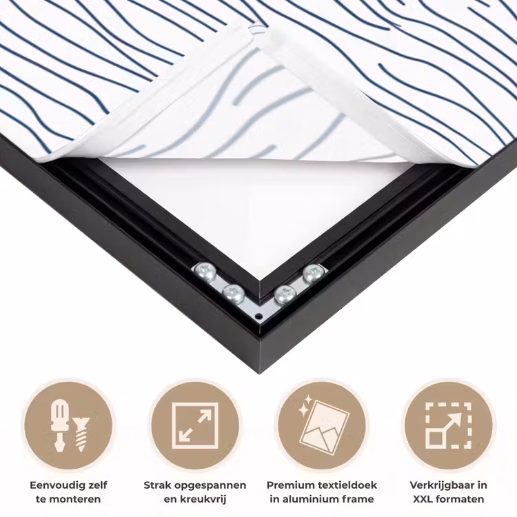 Boot - Water - Rood - Illustratie - Minimalistisch Textielframe zwart klein -USP_feed_closeupNL
