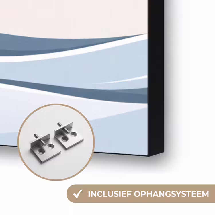 Boot - Zeil - Zee - Modern - Beige Textielframe zwart klein -USP_ophangsysteemNL