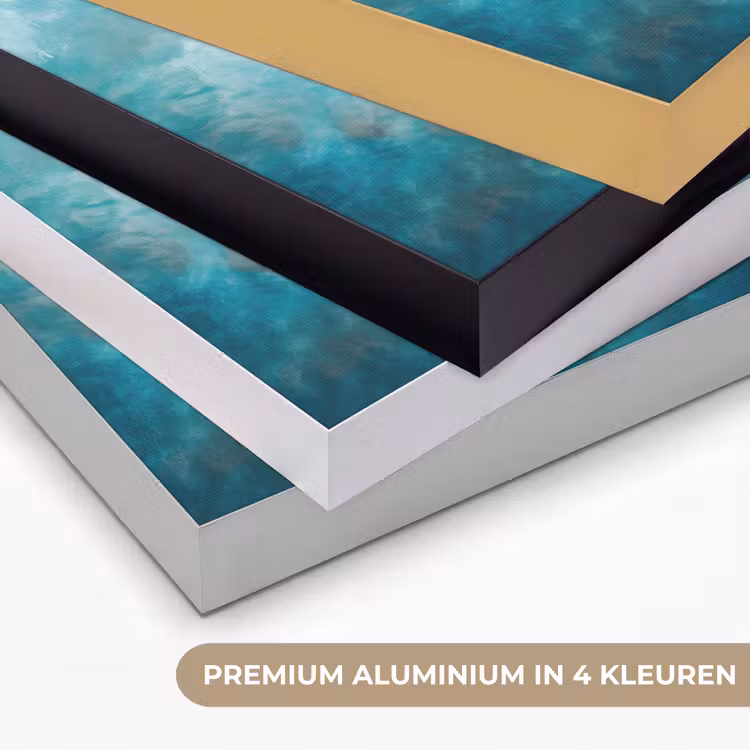 Bootje - Water - Blauw Textielframe zwart klein -USP_kleurenNL