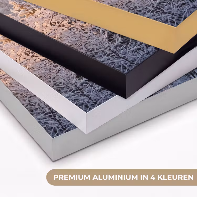 Bos - Bergen - Goud - Winter - Warm Textielframe zwart klein -USP_kleurenNL