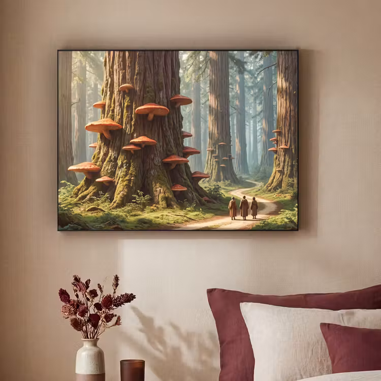 Art frame - Bos - Bomen - Natuur - Bos - Bomen - Natuur Textielframe zwart klein