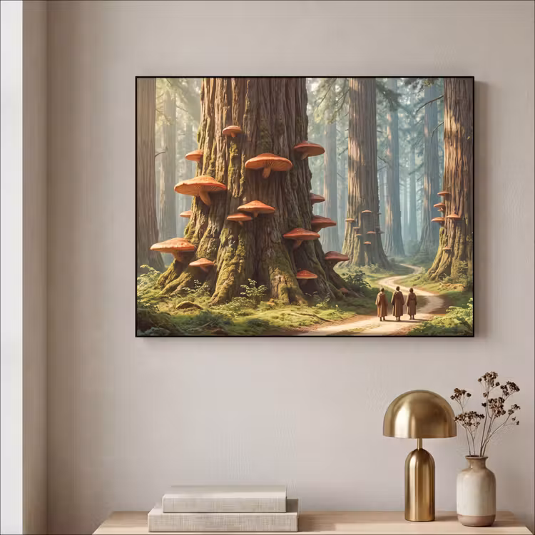 Art frame - Bos - Bomen - Natuur - Bos - Bomen - Natuur Textielframe zwart klein