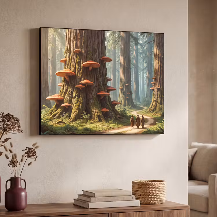 Art frame - Bos - Bomen - Natuur - Bos - Bomen - Natuur Textielframe zwart klein