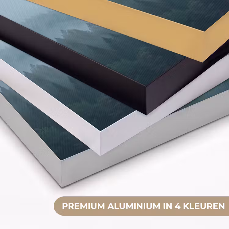 Bos - Mist - Vogels - Natuur - Groen Textielframe zwart klein -USP_kleurenNL