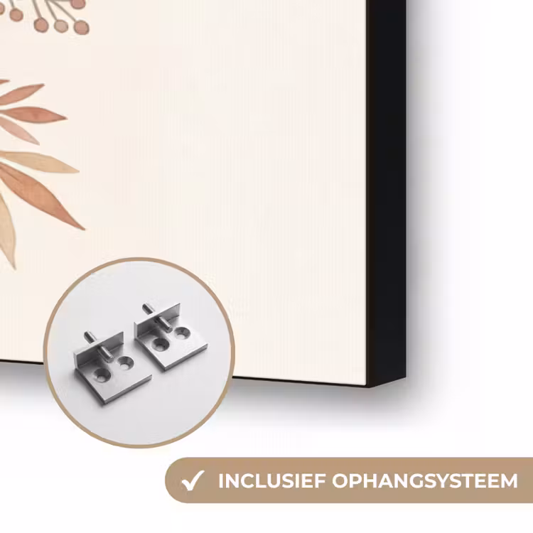 Botanisch - Aquarel - Kleurrijk Textielframe zwart klein -USP_ophangsysteemNL