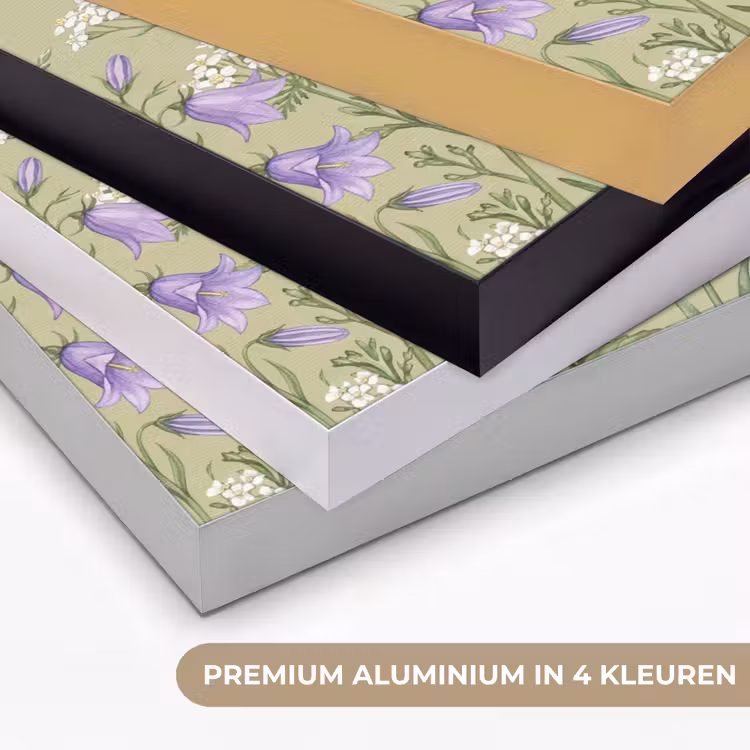 Botanisch - Bloemen - Kleurrijk Textielframe zwart klein -USP_kleurenNL