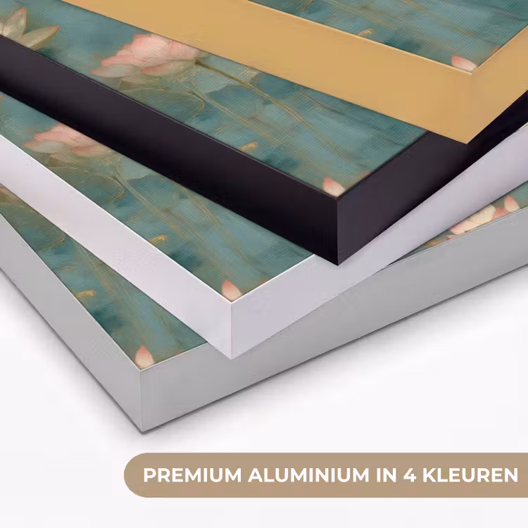 Botanisch - Bloemen - Roze Textielframe zwart klein 947 -USP_kleurenNL