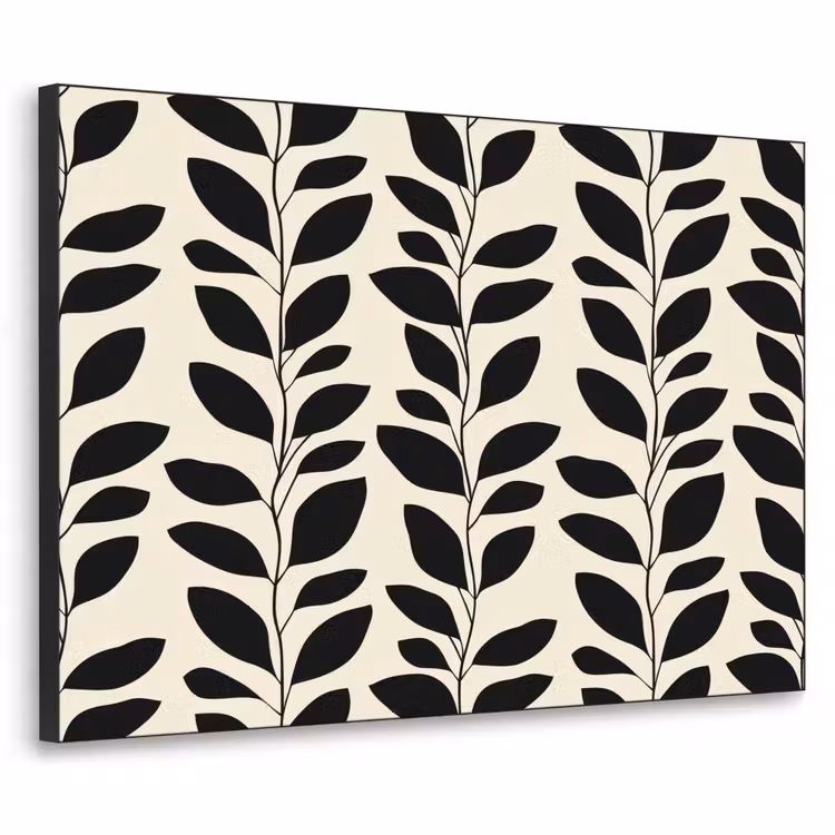 Botanisch - Dessin - Zwart - Beige Textielframe zwart klein 947 -3d