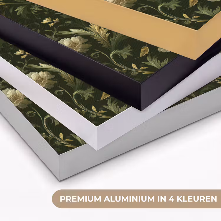 Botanisch - Naadloos - Bloemen Textielframe zwart klein 947 -USP_kleurenNL
