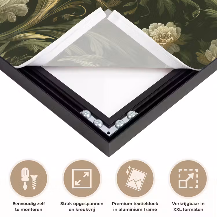 Botanisch - Naadloos - Bloemen Textielframe zwart klein 947 -USP_feed_closeupNL