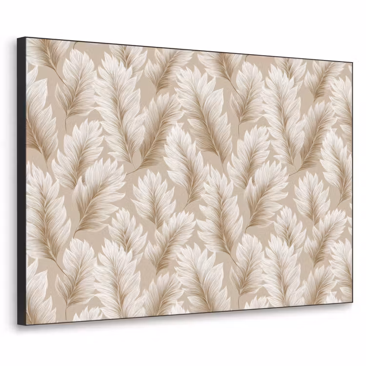 Botanisch - Patroon - Beige Textielframe zwart klein 947 -3d