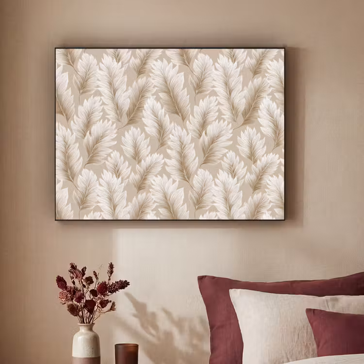 Botanisch - Patroon - Beige Textielframe zwart klein 947 -sfeer1