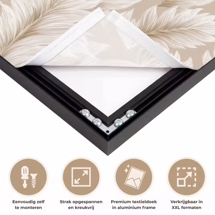 Botanisch - Patroon - Beige Textielframe zwart klein 947 -USP_feed_closeupNL