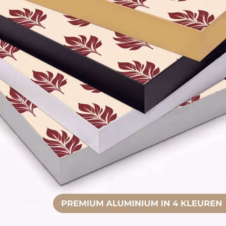 Botanisch - Patroon - Bordeaux Textielframe zwart klein 947 -USP_kleurenNL