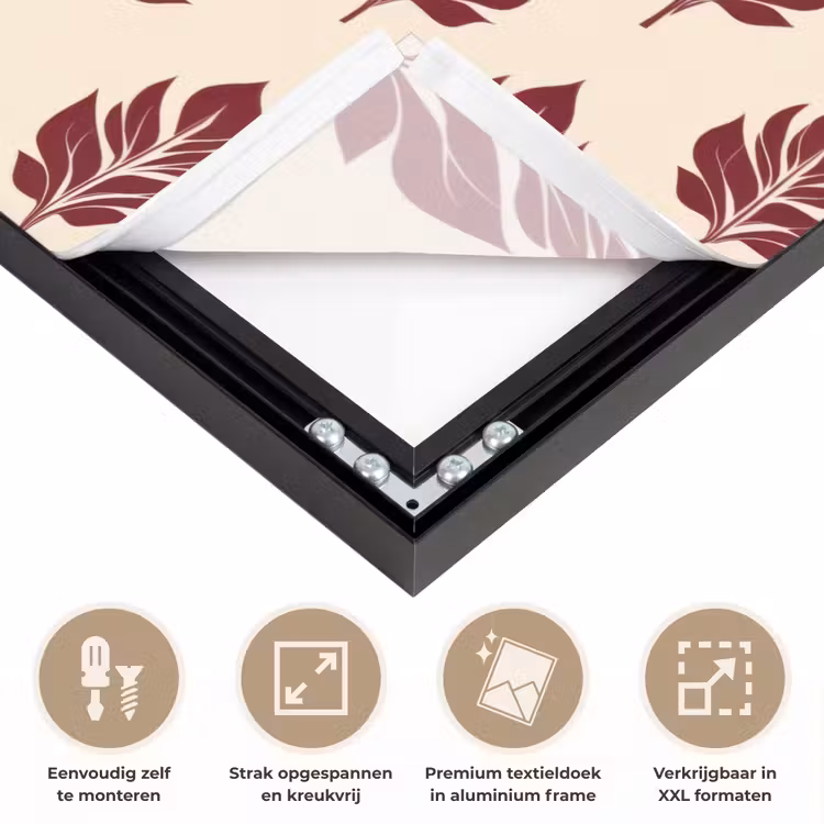 Botanisch - Patroon - Bordeaux Textielframe zwart klein 947 -USP_feed_closeupNL