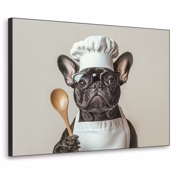 Bril - Hond - Kok Textielframe zwart klein -3d