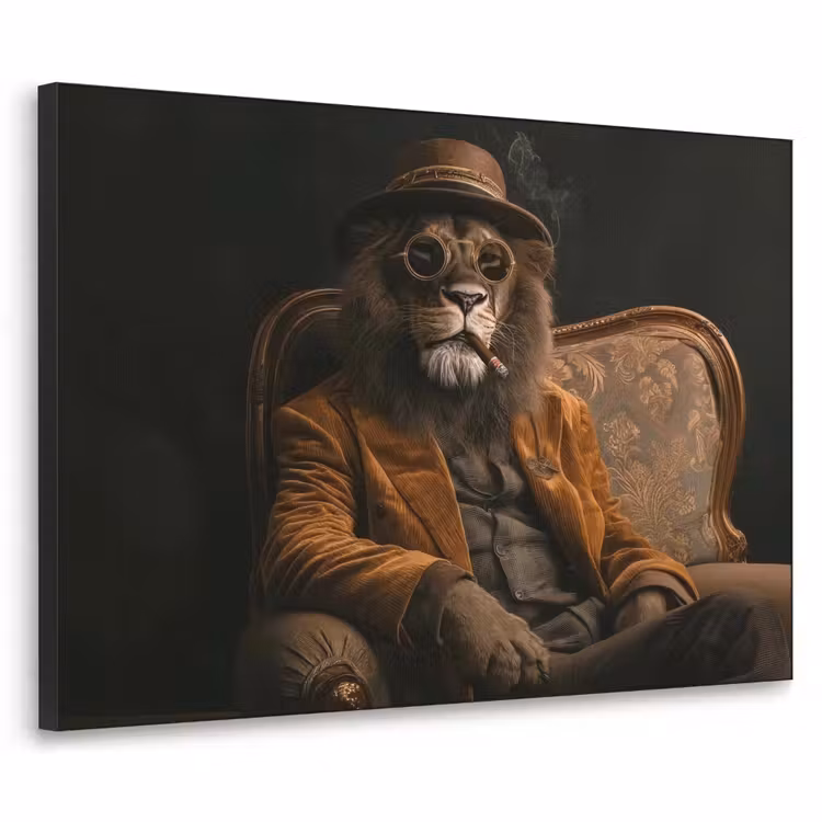 Bril - Leeuw - Bank - Hoed Textielframe - compleet frame klein -3d