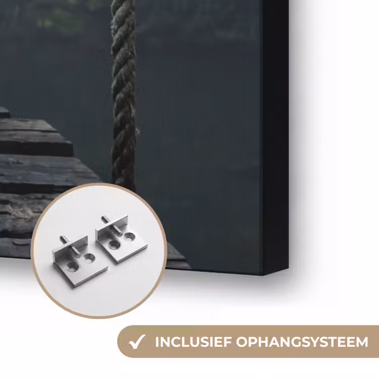 Brug - Jungle - Mist - Natuur Textielframe zwart klein -USP_ophangsysteemNL